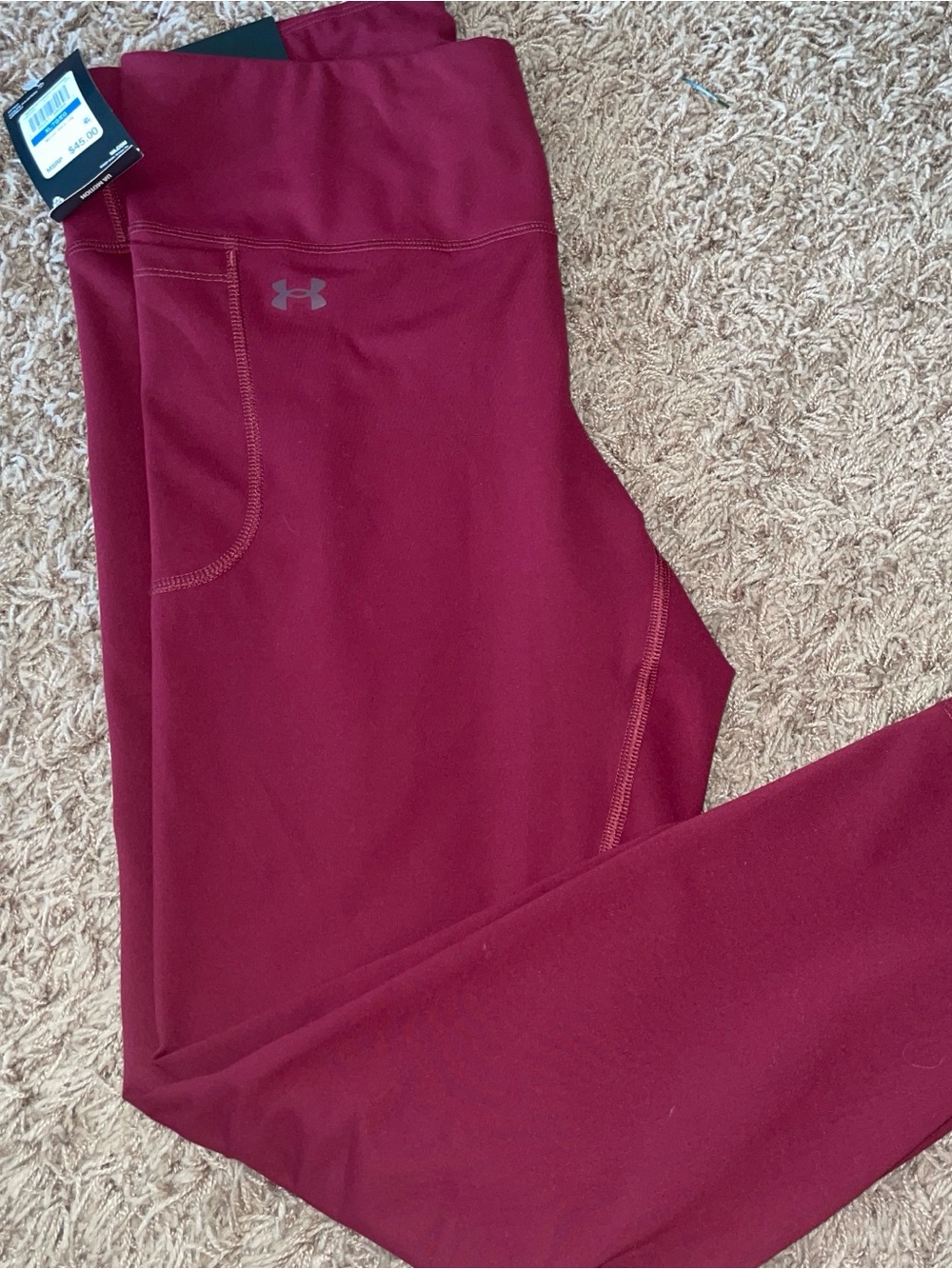 Under Armour Burgundy Performance Leggings SZE XL